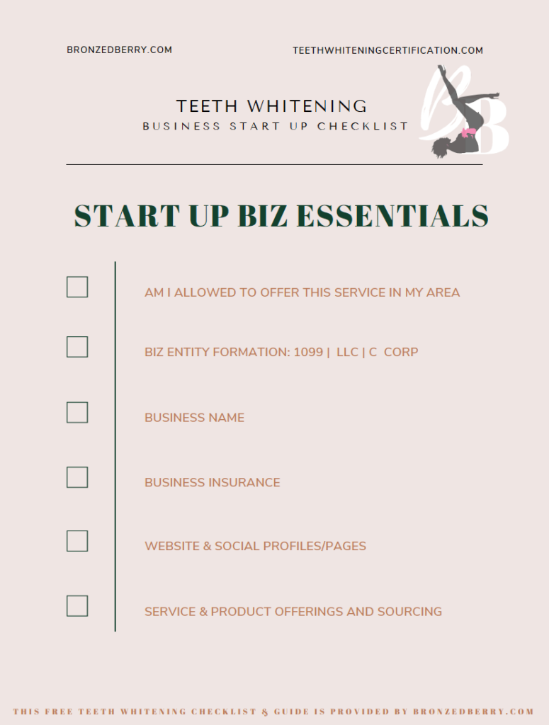 teeth whitening business checklist