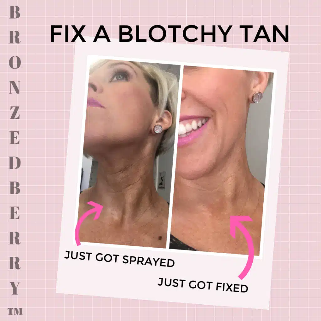 fix a blotchy uneven spray tan