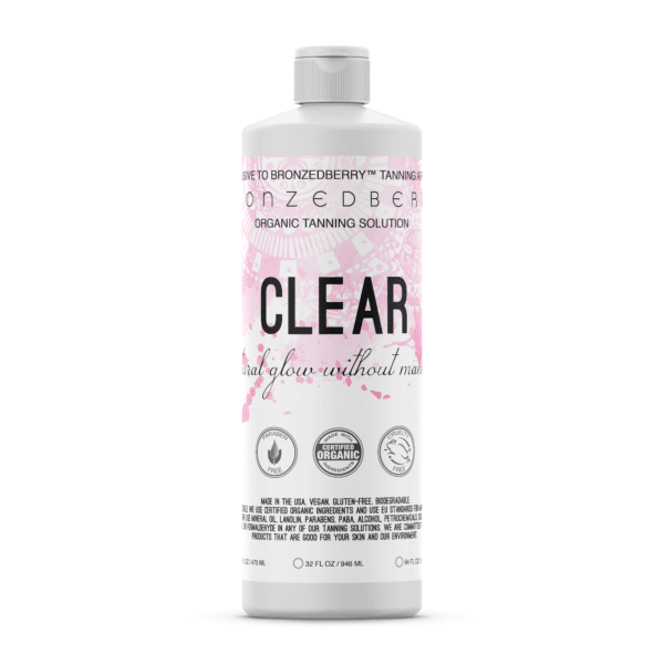 clear tanning solution bottle